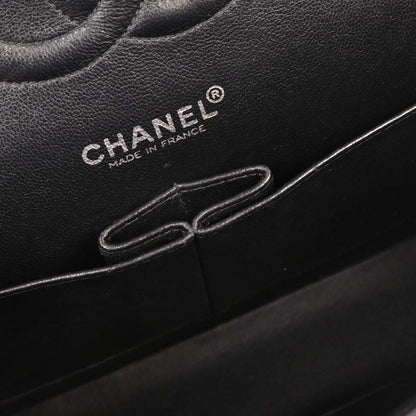 Chanel 2000-2002 Black Calfskin Medium Classic Double Flap Shoulder Bag