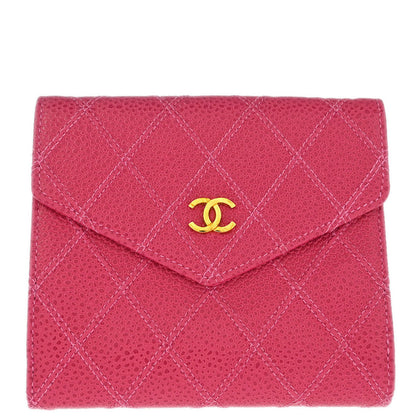 Chanel 1996-1997 Pink Caviar Bicolore Wallet