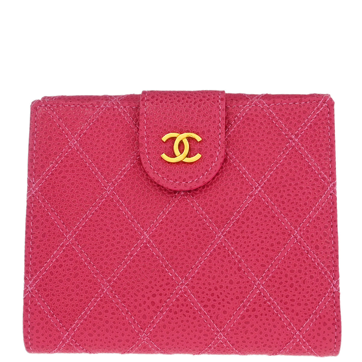 Chanel 1996-1997 Pink Caviar Bicolore Wallet