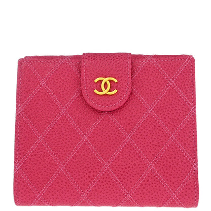 Chanel 1996-1997 Pink Caviar Bicolore Wallet