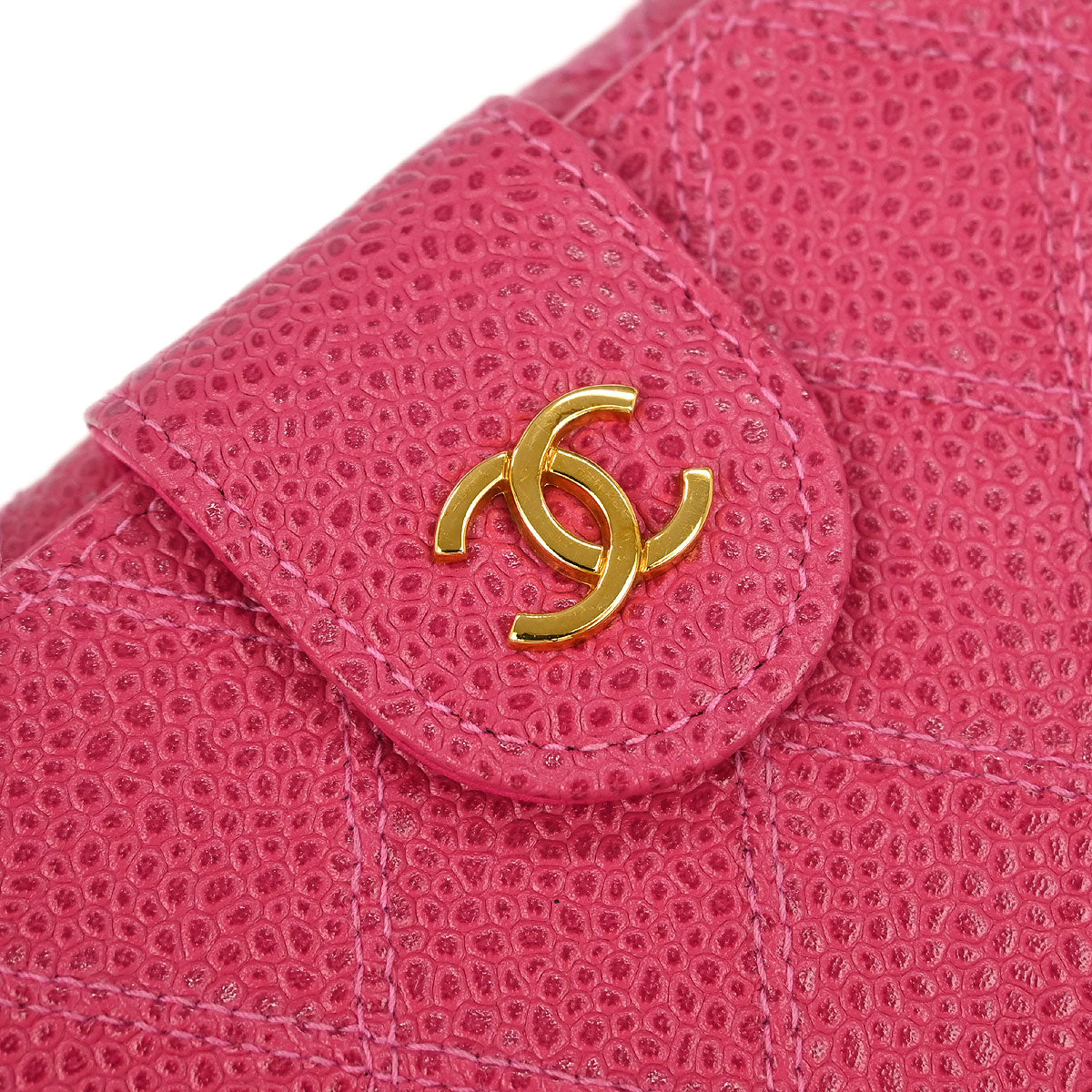 Chanel 1996-1997 Pink Caviar Bicolore Wallet