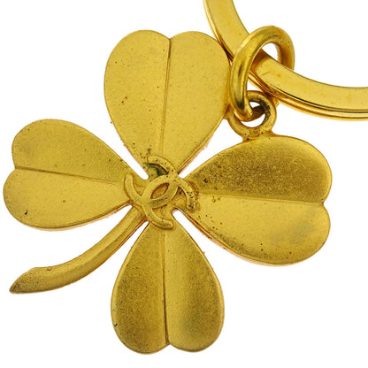 Chanel Gold Key Holder Bag Charm Clover Small Good 95A