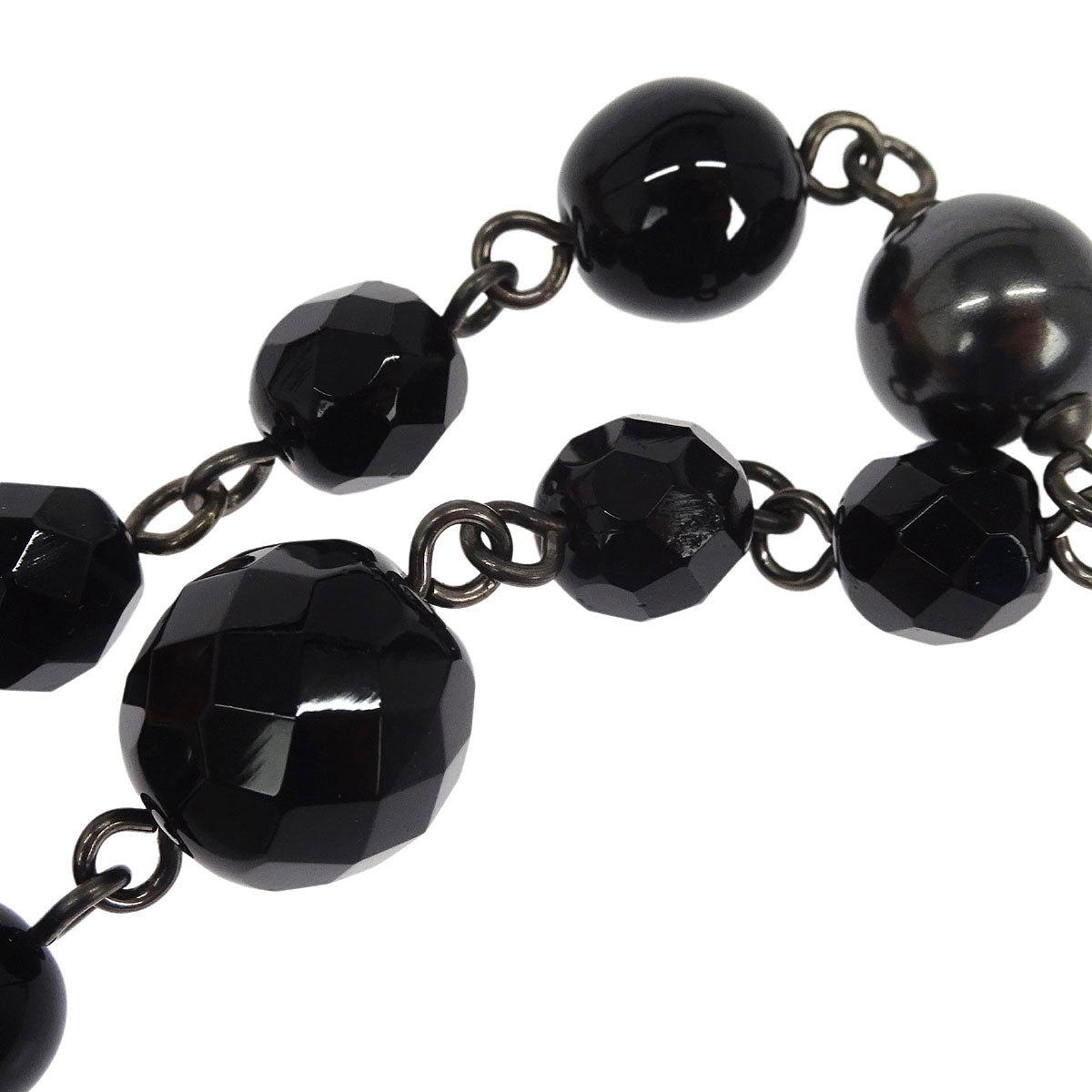 Chanel CC Chain Bracelet Silver Black 09V