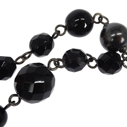 Chanel CC Chain Bracelet Silver Black 09V