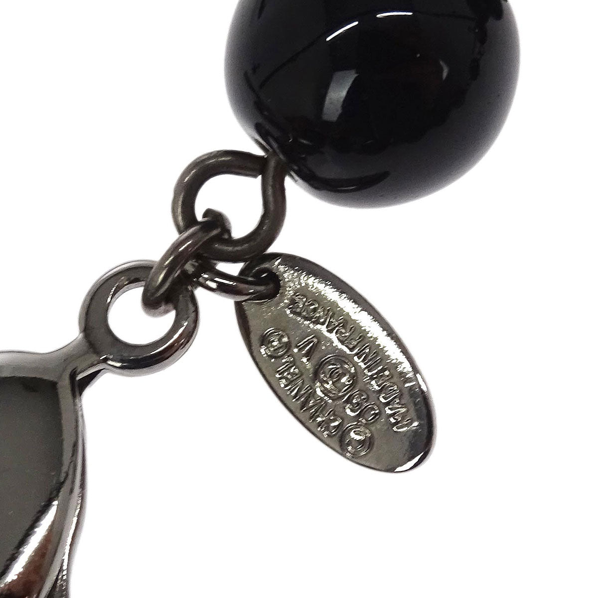 Chanel CC Chain Bracelet Silver Black 09V