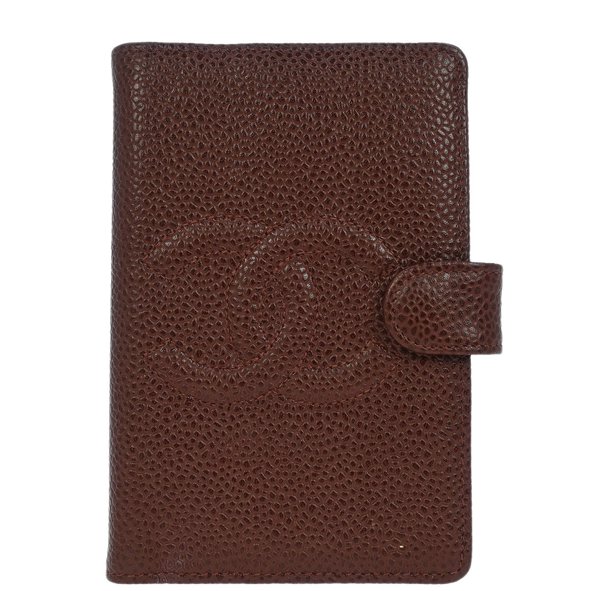Chanel 1997-1999 Brown Caviar Note Book Cover Small Good