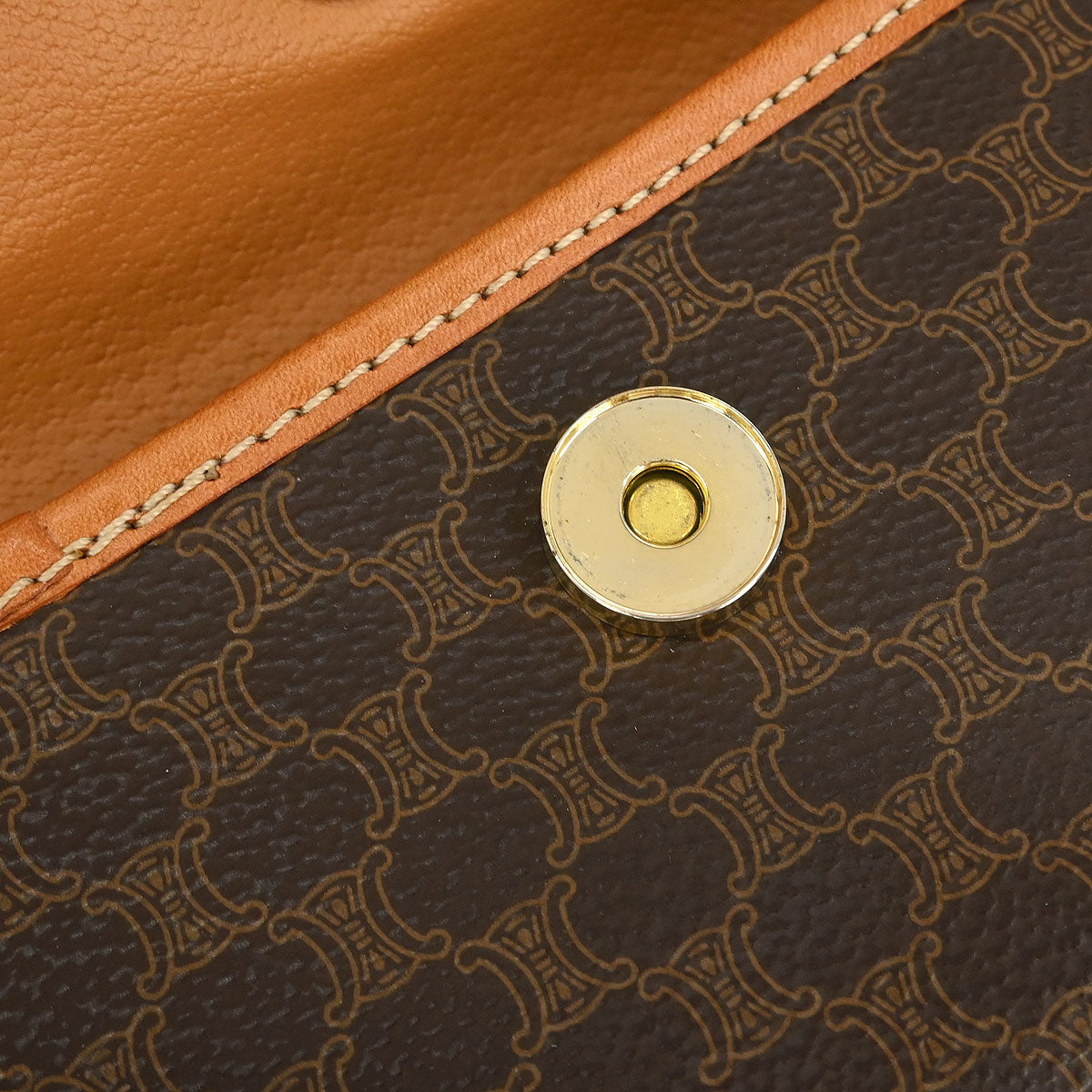 Celine Brown PVC Macadam Cosmetic Pouch