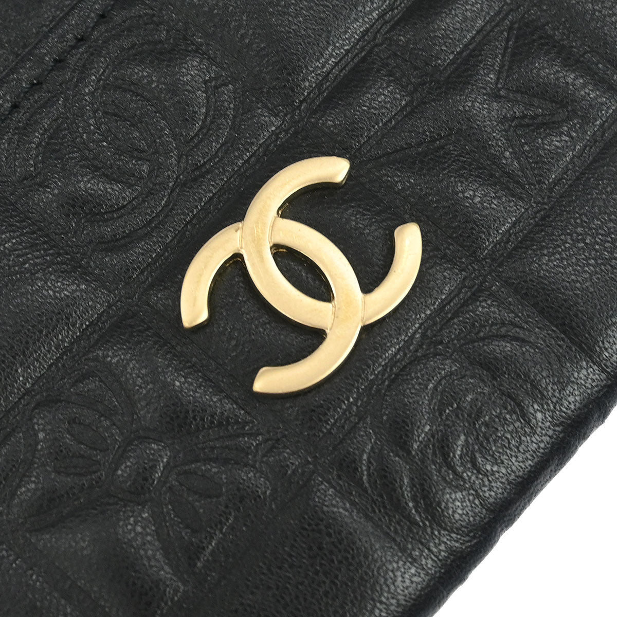 Chanel 2003-2004 Black Lambskin Choco Bar Icon Cardholder Small Good
