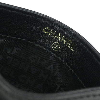 Chanel 2003-2004 Black Lambskin Choco Bar Icon Cardholder Small Good