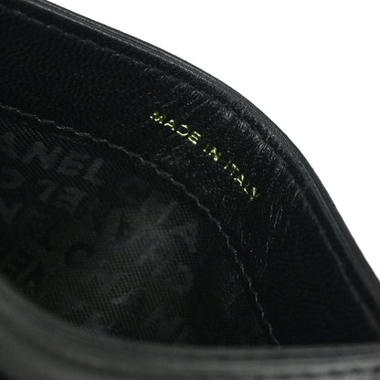 Chanel 2003-2004 Black Lambskin Choco Bar Icon Cardholder Small Good