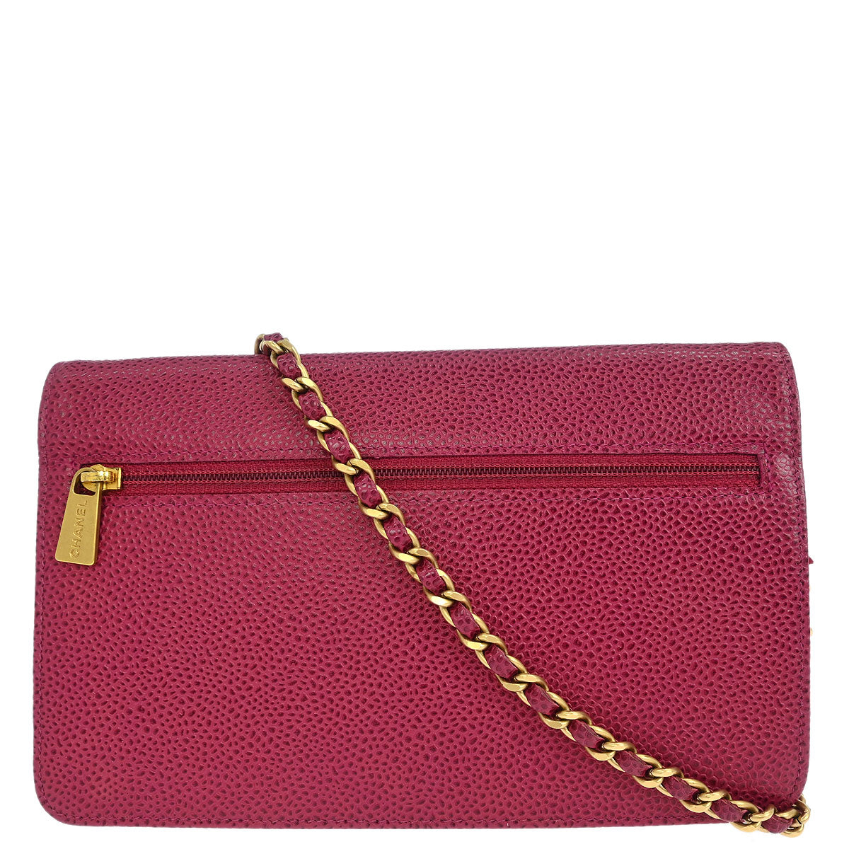 Chanel 2000-2002 Pink Caviar Timeless WOC Wallet on Chain Shoulder Bag