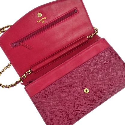 Chanel 2000-2002 Pink Caviar Timeless WOC Wallet on Chain Shoulder Bag