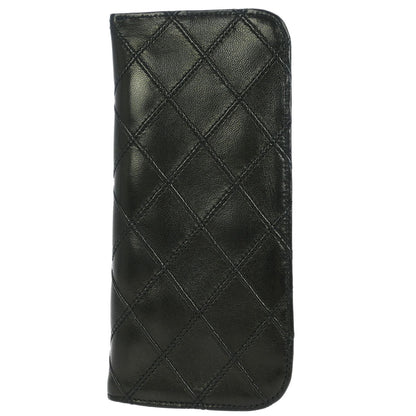 Chanel Black Lambskin Bicolore Sunglasses Case Small Good