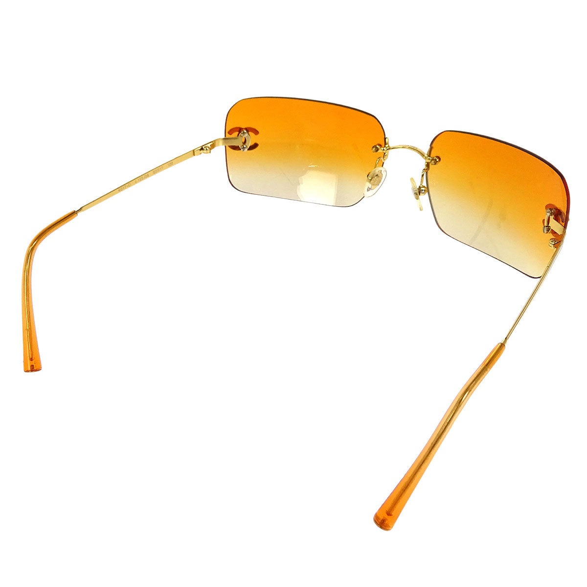 Chanel Sunglasses Eyewear Orange Rhinestone Small Good