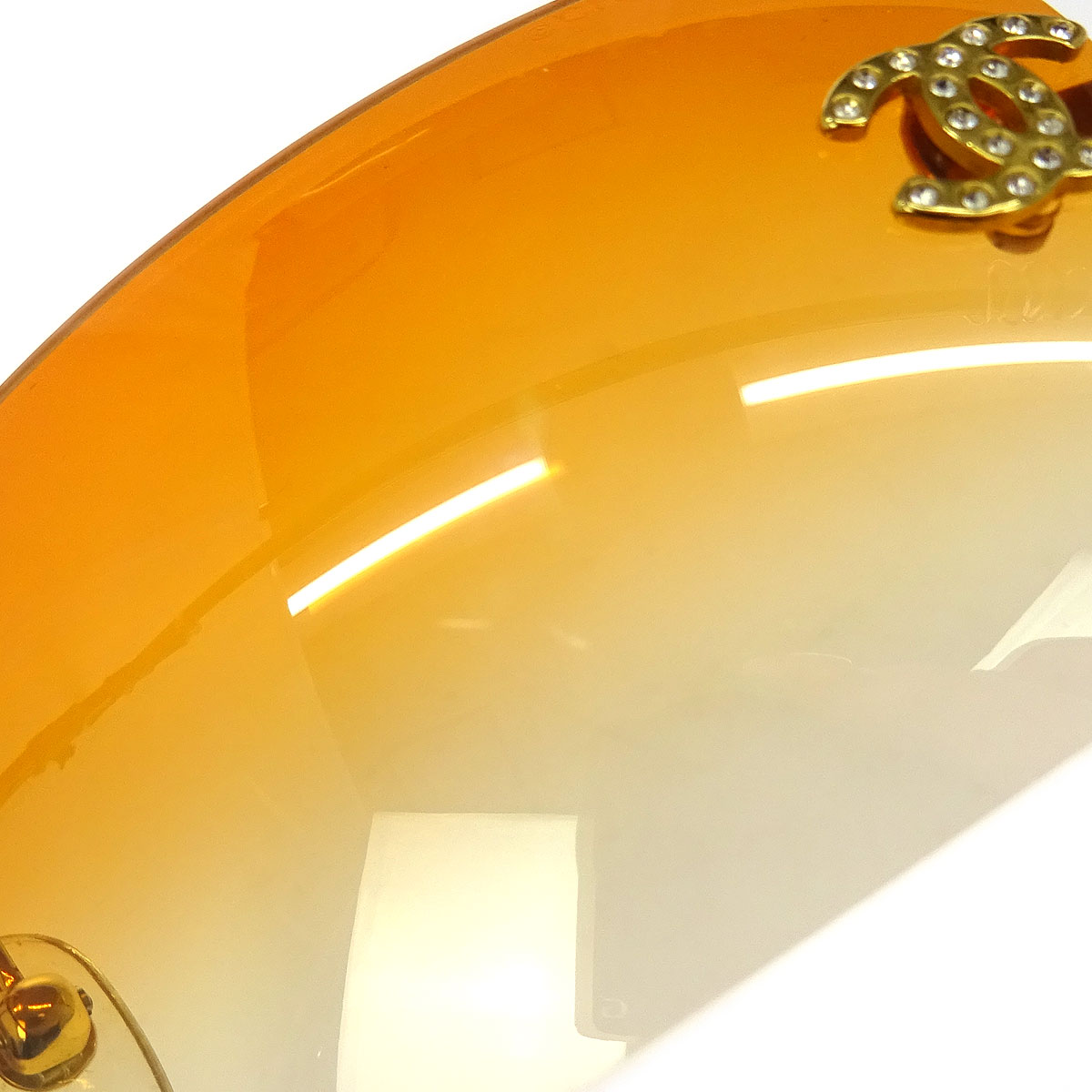 Chanel Sunglasses Eyewear Orange Rhinestone Small Good
