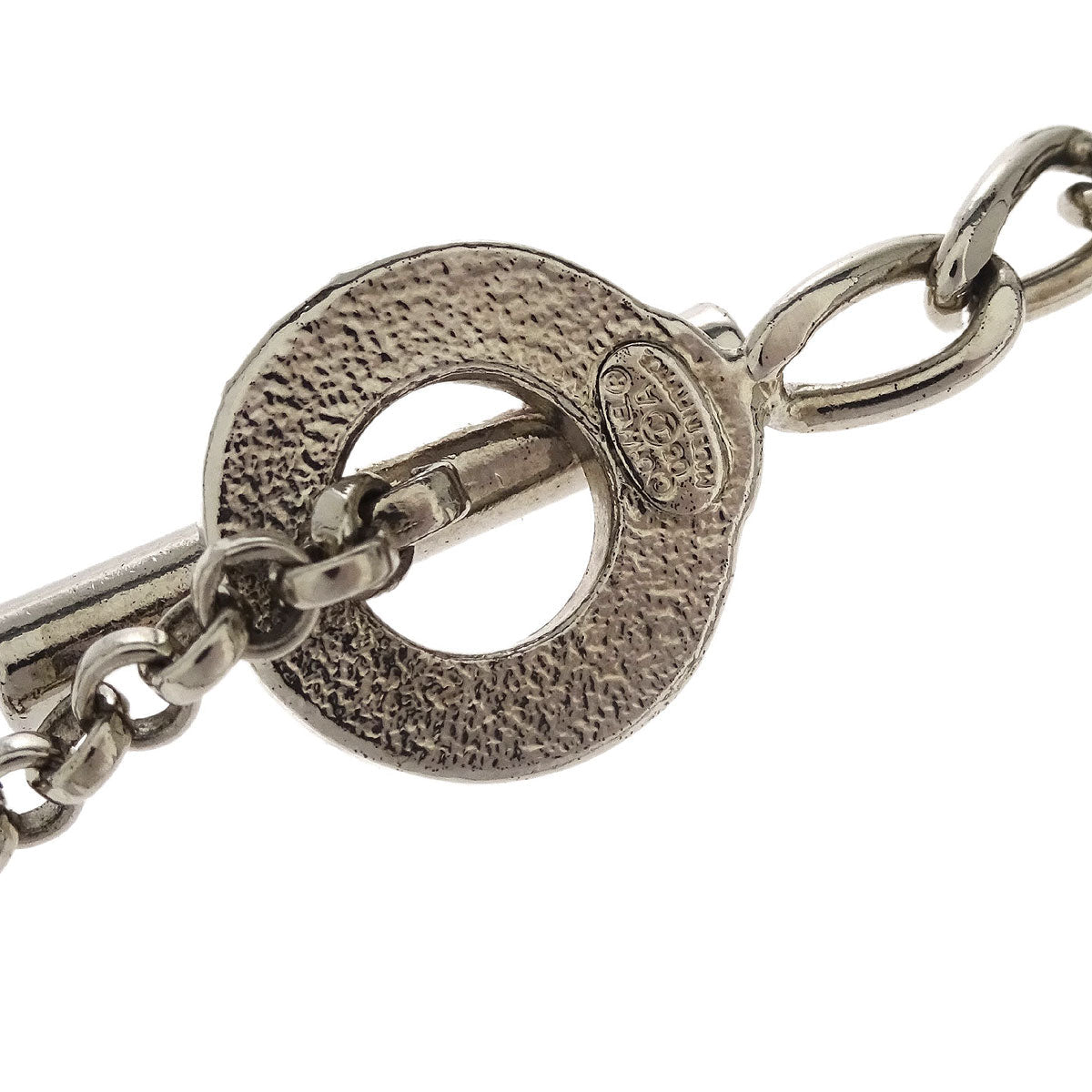 Chanel CC Chain Necklace Silver International Flags 03A