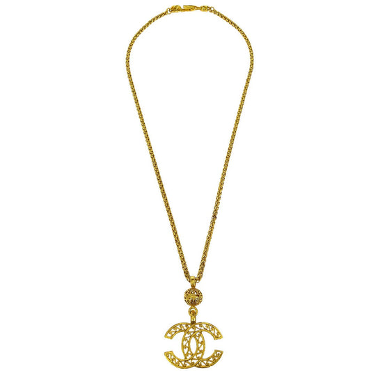 Chanel CC Chain Necklace Gold 95A
