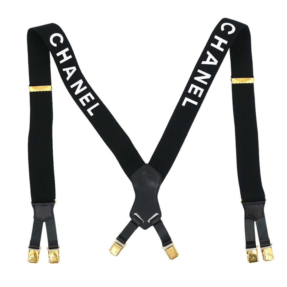 Chanel Black Suspenders Small Good 15