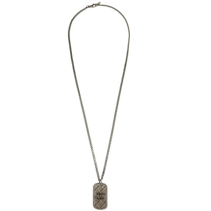 Chanel Chain Necklace Silver Rectangle 09P