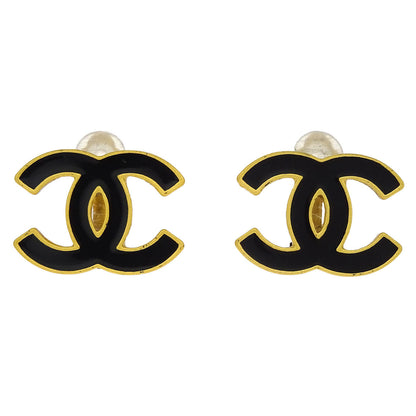 Chanel Gold CC Earrings Clip-On 02A