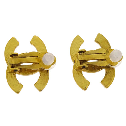 Chanel Gold CC Earrings Clip-On 02A