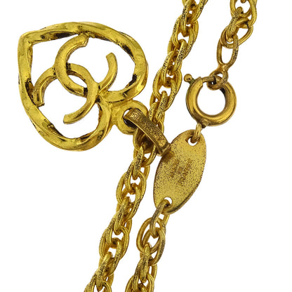 Chanel CC Chain Necklace Gold Heart 1982