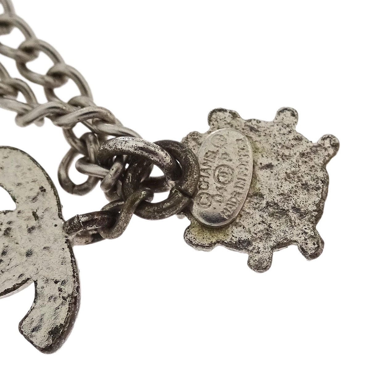 Chanel CC Ladybug Chain Bracelet Silver 04P