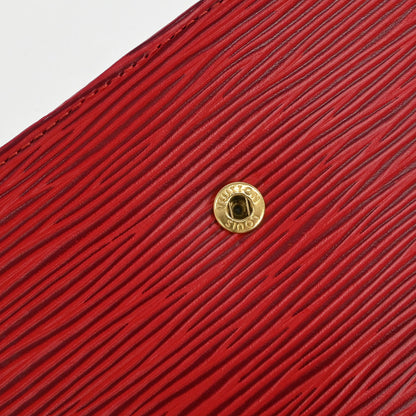 Louis Vuitton Red Epi Continental Viennois Long Wallet M63257