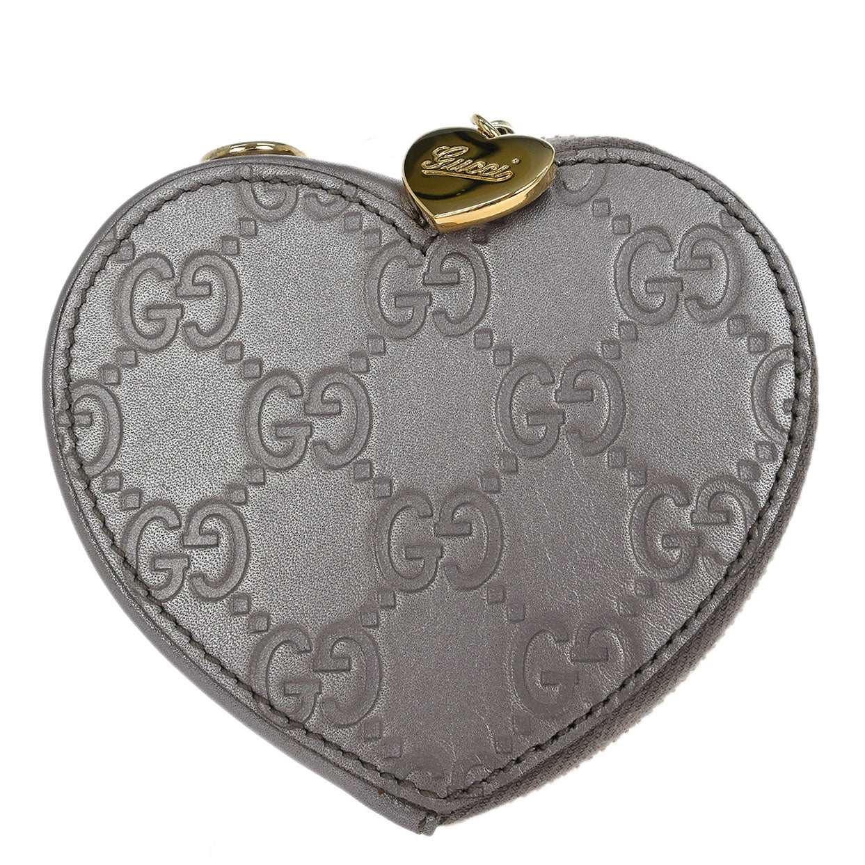 Gucci Metallic Purple Leather GG Coin Case Pouch