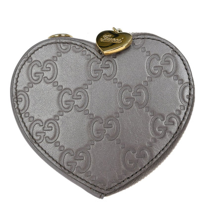 Gucci Metallic Purple Leather GG Coin Case Pouch