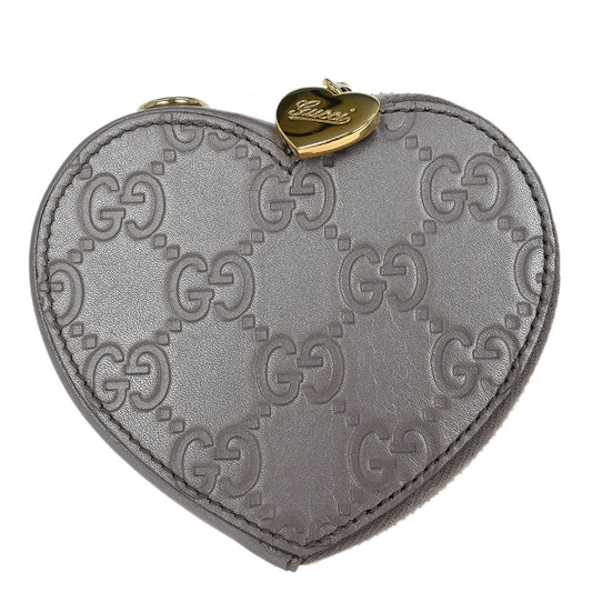 Gucci Metallic Purple Leather GG Coin Case Pouch