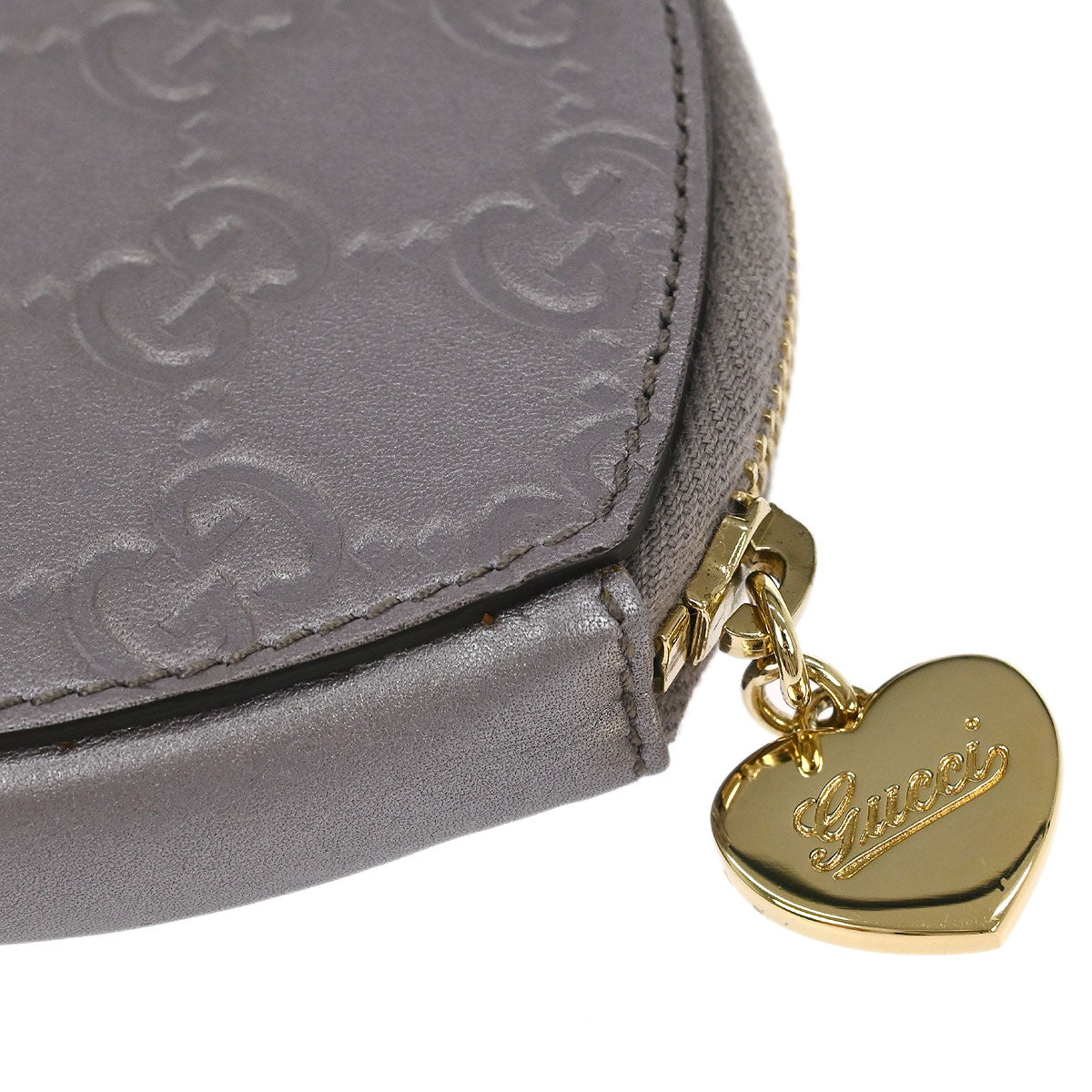 Gucci Metallic Purple Leather GG Coin Case Pouch