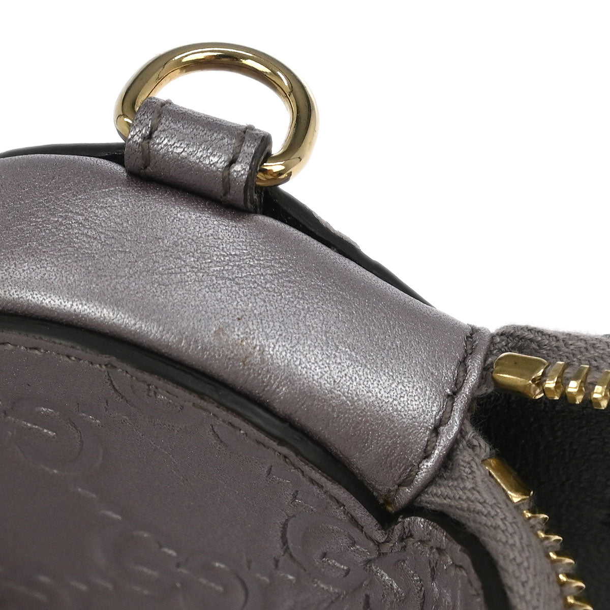 Gucci Metallic Purple Leather GG Coin Case Pouch