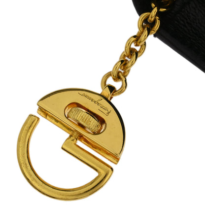 Salvatore Ferragamo Black Leather Gancini Pochette Shoulder Bag