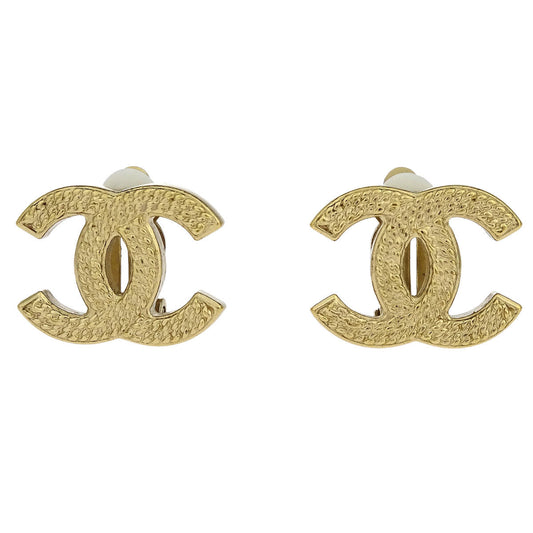 Chanel Gold CC Earrings Clip-On 07P