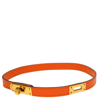 Hermes Orange Veau Gulliver Kelly Double Tour Bracelet Bangle