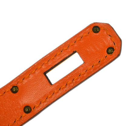 Hermes Orange Veau Gulliver Kelly Double Tour Bracelet Bangle