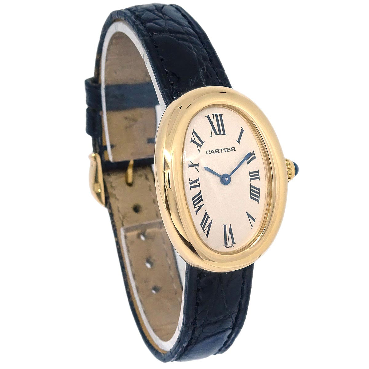 Cartier * Baignoire Ref.1954 Quartz Watch 18KYG Crocodile
