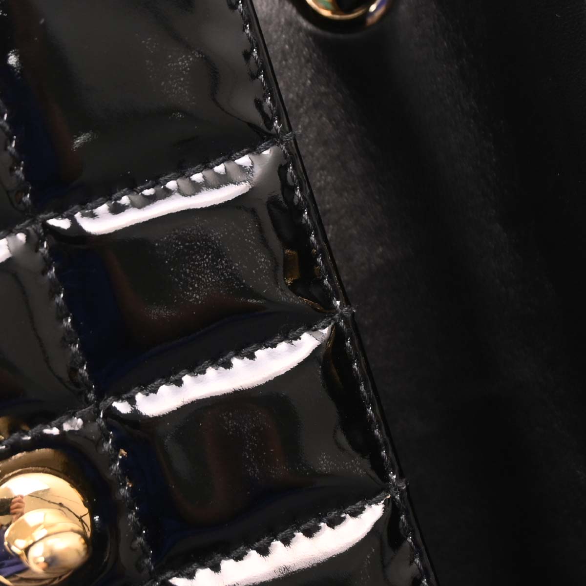 Chanel 2002-2003 Black Patent Leather Choco Bar Single Flap Shoulder Bag