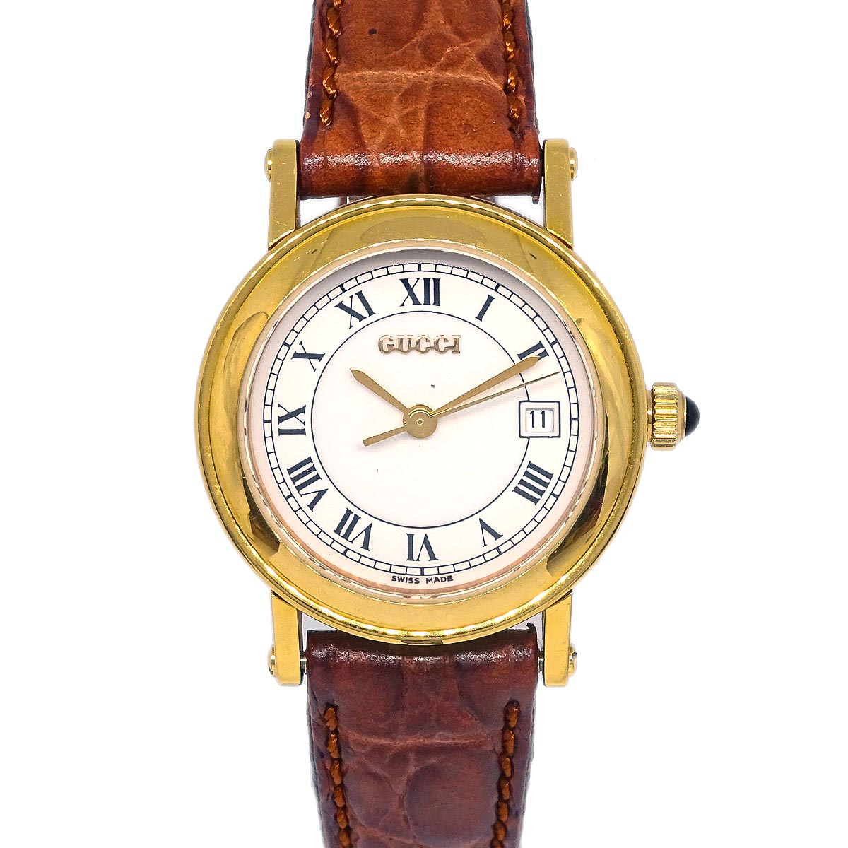 Gucci * 7200L Quartz Watch SS Crocodile