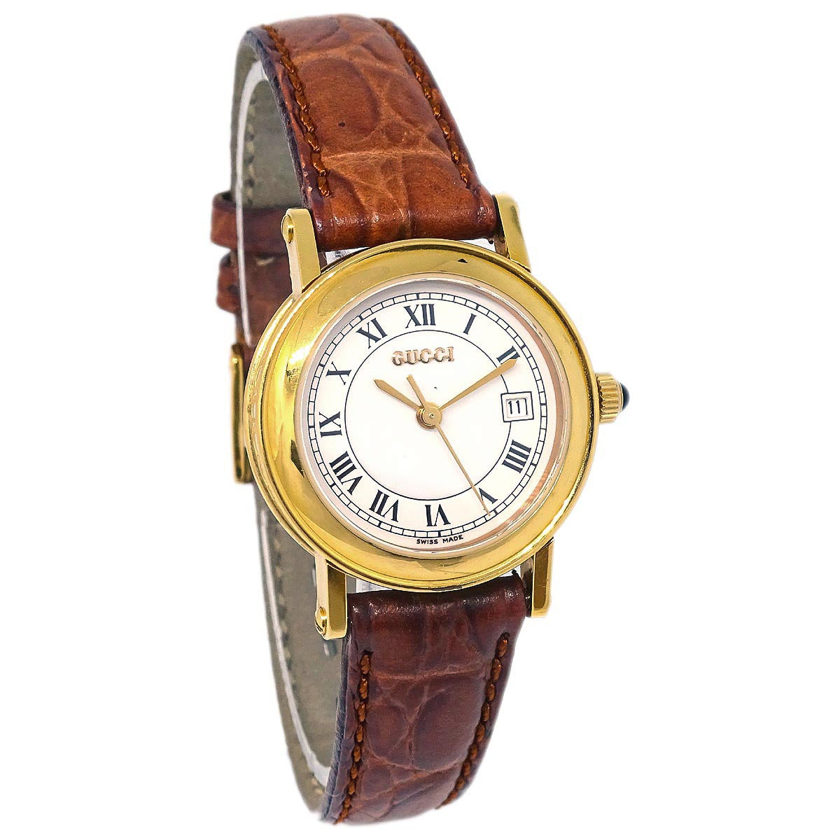 Gucci * 7200L Quartz Watch SS Crocodile