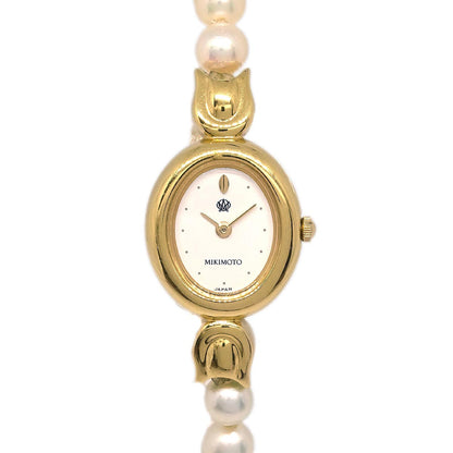 Mikimoto 1E20-3030 Pearl Quartz Watch SS