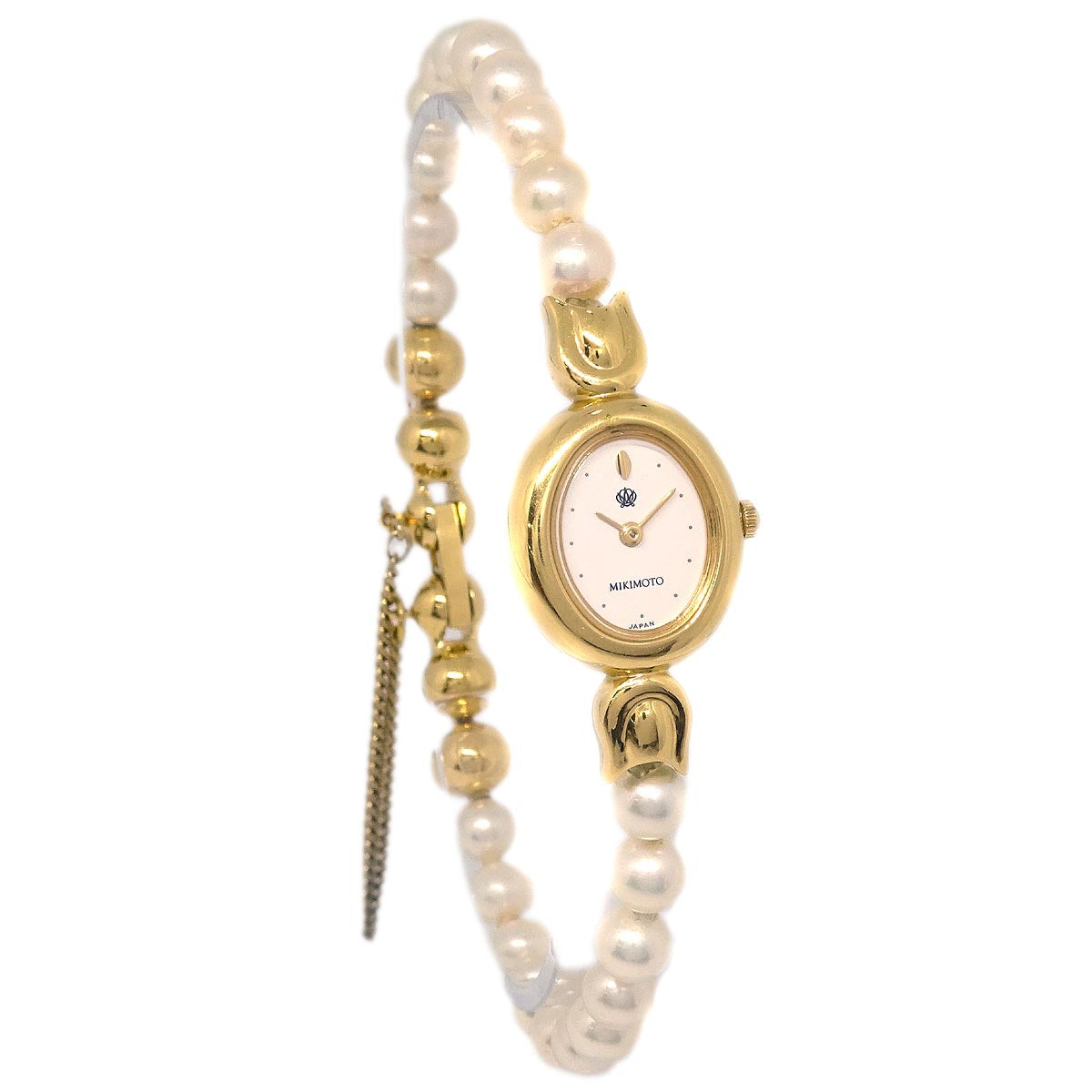 Mikimoto 1E20-3030 Pearl Quartz Watch SS