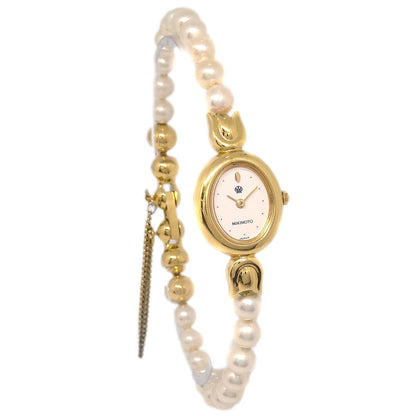 Mikimoto 1E20-3030 Pearl Quartz Watch SS