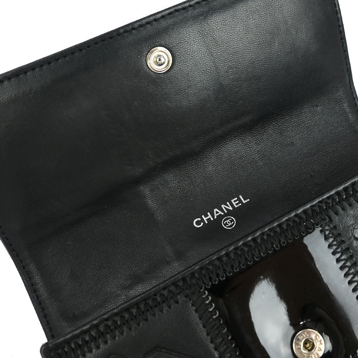 Chanel * 2006-2008 Black Lambskin Pony Hair Ostrich Wallet