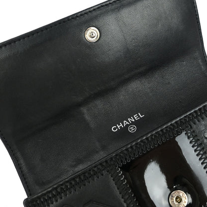 Chanel * 2006-2008 Black Lambskin Pony Hair Ostrich Wallet