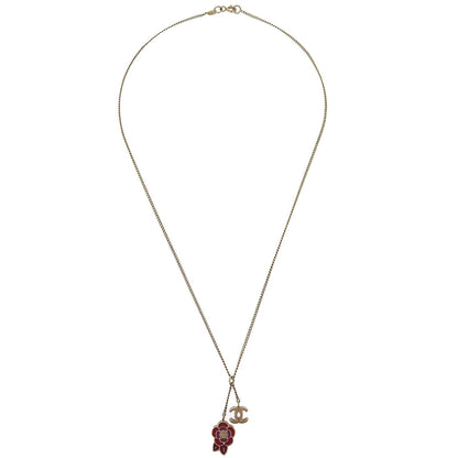 Chanel CC Chain Necklace Gold Camellia 05P