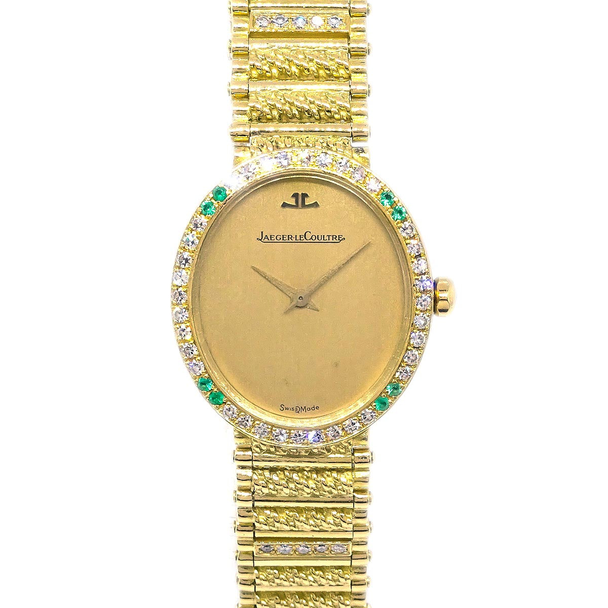 Jaeger Lecoultre Ref.1000771 Quartz Watch 18KYG Diamond Emerald