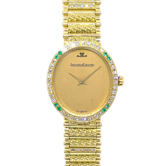 Jaeger Lecoultre Ref.1000771 Quartz Watch 18KYG Diamond Emerald