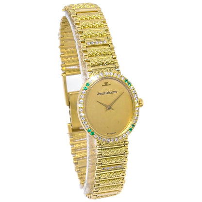Jaeger Lecoultre Ref.1000771 Quartz Watch 18KYG Diamond Emerald